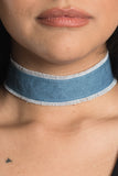 Plain Denim Choker