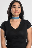 Plain Denim Choker