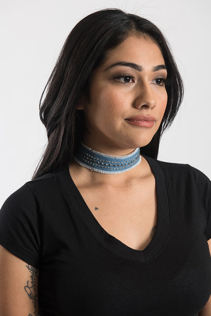Bling Denim Choker