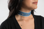 Bling Pyramids Denim Choker