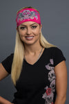 Pink - Headband - Floral Sugar Skull EZ Bandz - 5