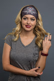 Charcoal - Headband - Sugar Skull Guns Stud EZ Bandz - 1