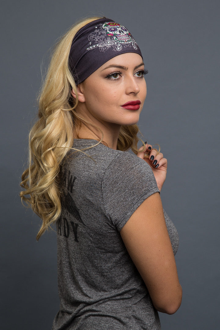  - Headband - Sugar Skull Guns Stud EZ Bandz - 6