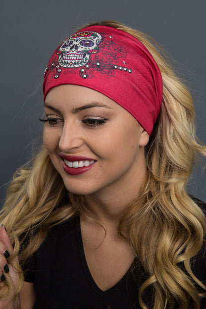  - Headband - Sugar Skull Guns Stud EZ Bandz - 3