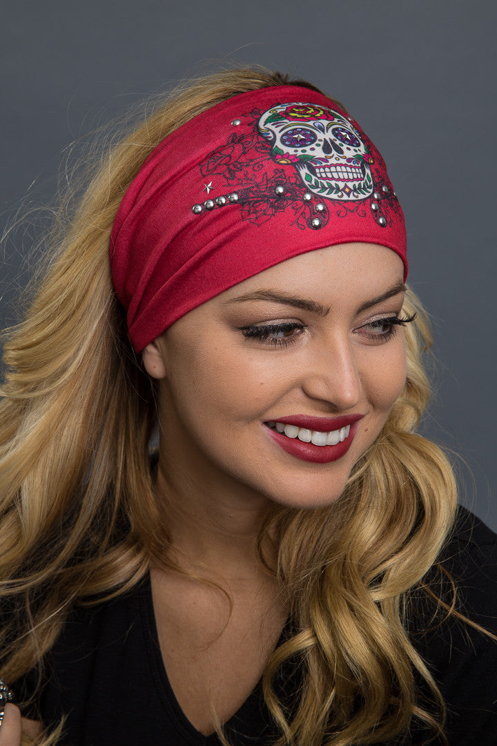  - Headband - Sugar Skull Guns Stud EZ Bandz - 4