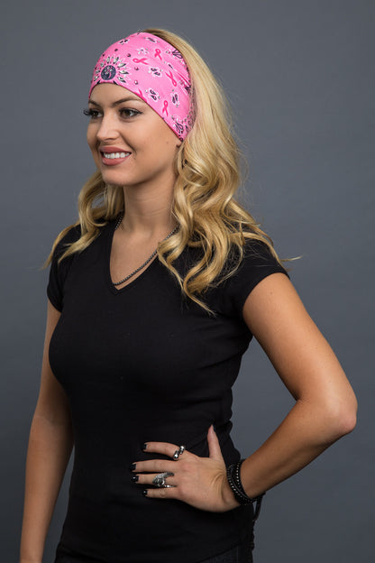  - Headband - Paisley Cancer Awareness Stone EZ Bandz - 2