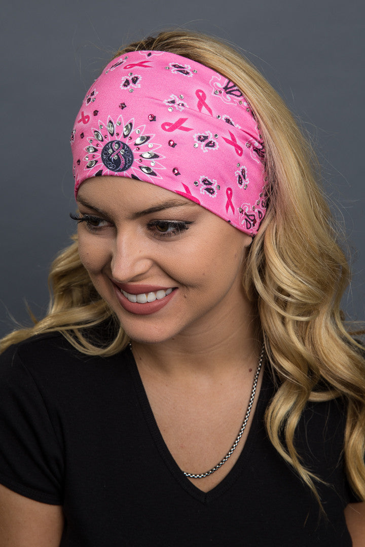  - Headband - Paisley Cancer Awareness Stone EZ Bandz - 4