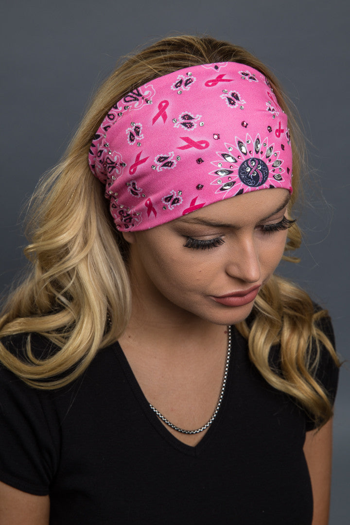  - Headband - Paisley Cancer Awareness Stone EZ Bandz - 6