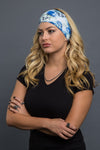  - Headband - Blue Roses & Skulls EZ Bandz - 2
