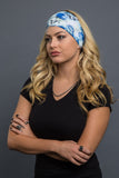  - Headband - Blue Roses & Skulls EZ Bandz - 2