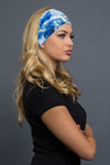  - Headband - Blue Roses & Skulls EZ Bandz - 1