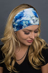  - Headband - Blue Roses & Skulls EZ Bandz - 5