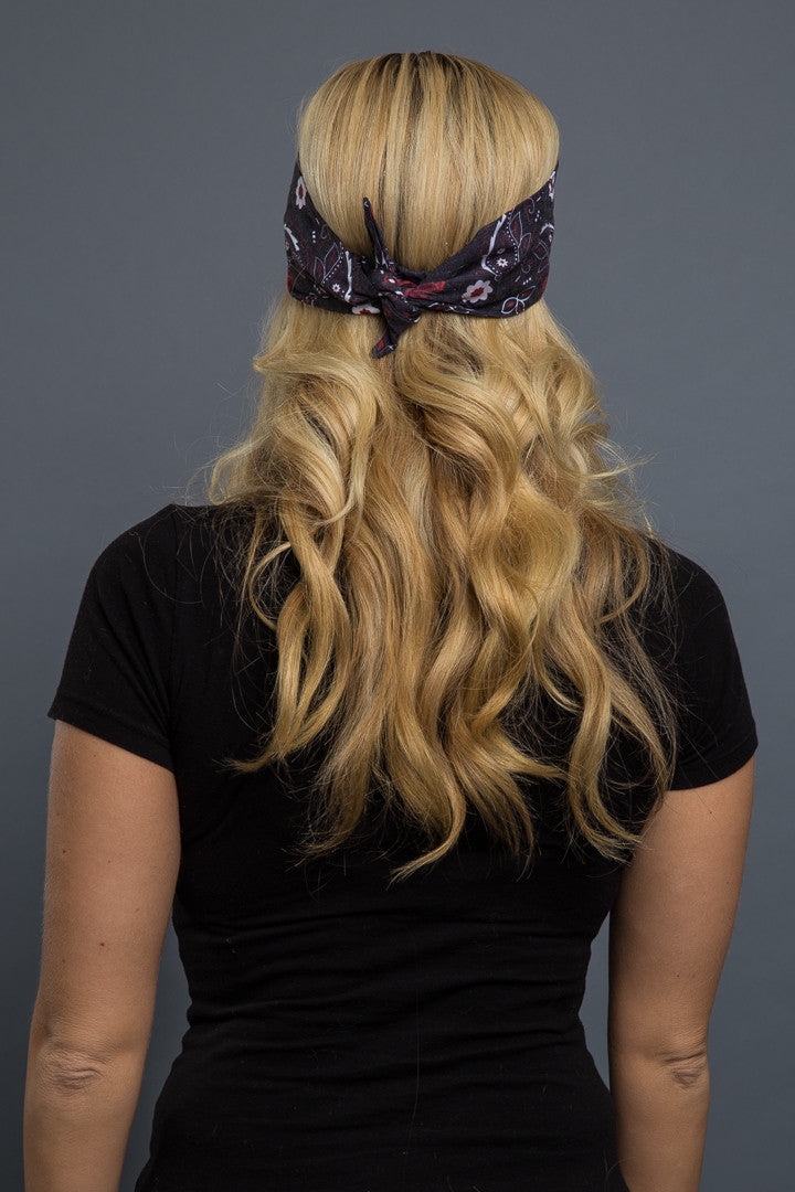  - Bandana Headband - Roses Paisley EZ Dana - 6