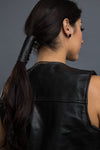 Black / 4 inch - Ponytail Holder - Flames Embossed Hair Glove - 1