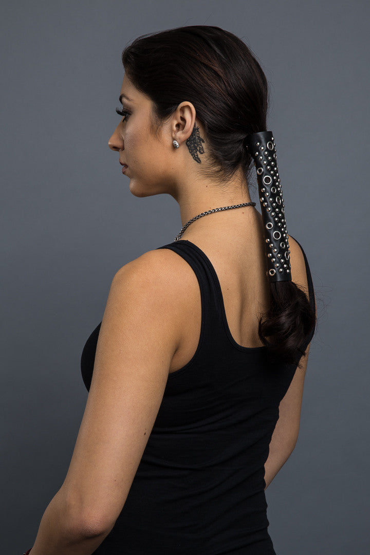  - Ponytail Holder - Eyelets & Rivets Hair Glove - 3