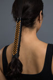 Black / 8 inch - Ponytail Holder - Brown V-Lace Hair Glove - 1