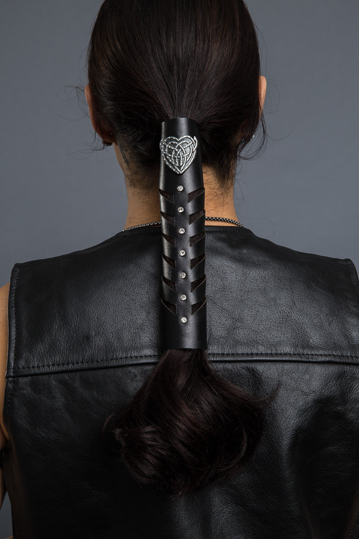  - Ponytail Holder - Tribal Hart Cut-out Stone Hair Glove - 2