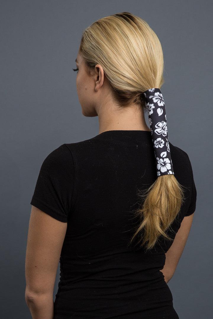  - Ponytail Holder - Hibiscus Flower Neoprene Hair Glove - 2