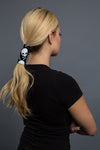 Black / 4 inch - Ponytail Holder - Skeleton Neoprene Hair Glove - 1