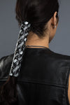 Black / 8 Inch - Ponytail Holder - SOA Skull Metallic Nail Head Hair Glove - 5