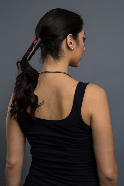  - Ponytail Holder - SOA Red Skull Est 1967 Embossed Hair Glove - 4