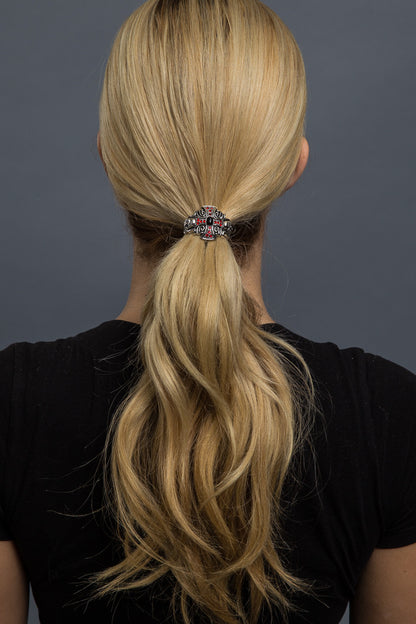  - Hair Pin - Antique Silver Iron Cross Stone Hair Ringz - 5