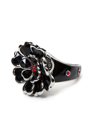  - Hair Pin - Black Heart Petals Stone Hair Ringz - 1