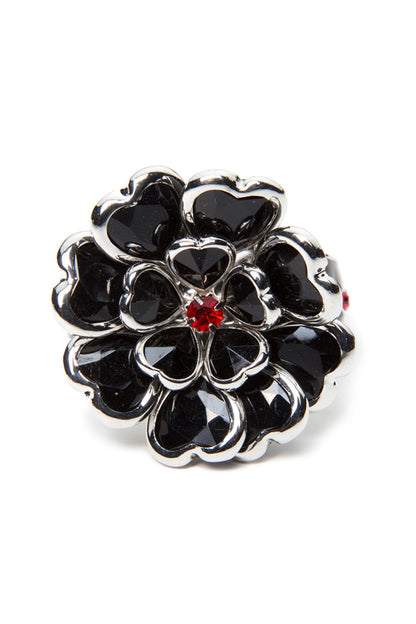  - Hair Pin - Black Heart Petals Stone Hair Ringz - 2