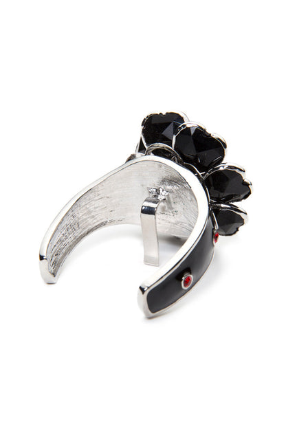  - Hair Pin - Black Heart Petals Stone Hair Ringz - 5