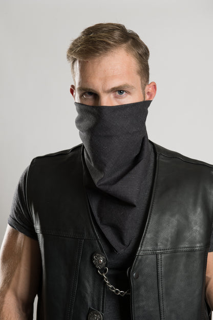 Solid Faded Black  22" Bandana