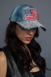  - Denim Cap - Bling USA Flag Denim Cap - 6