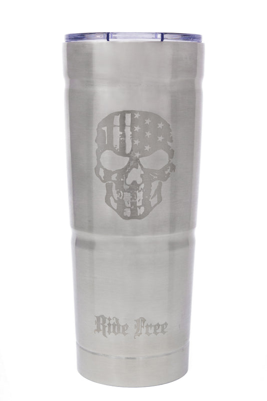 Stainless Steel Tumbler Silver RIDE FREE (25.4 oz)