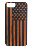 American Flag Cherry Wood -iPhone/Samsung