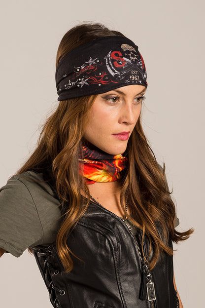  - Headband - SOA Skull Est 1967 with Stones EZ Bandz - 1