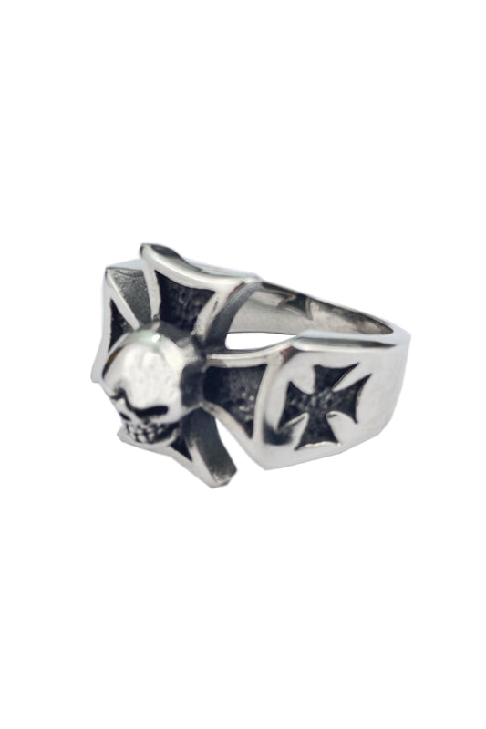 Iron Cross & Skull Ring