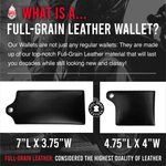 4.75"L x 4"W Wallet Full-Grain Leather Solid Black