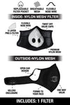 Solid Black w/1-Way Discharge Valve Riding Mask