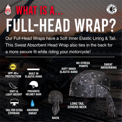 Tribal Butterflies w/Gems Full-Head Wrap